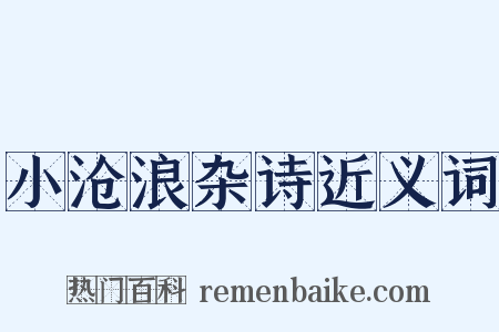小沧浪杂诗近义词是什么意思的图片